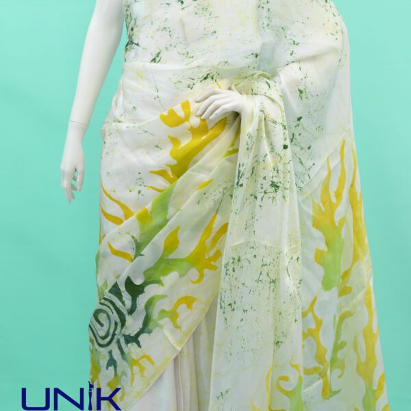 Handmade Silk Batik Saree - Java Batik Saree SL12