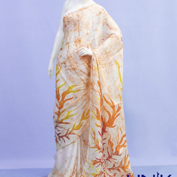 Handmade Silk Batik Saree - Java Batik Saree SL14
