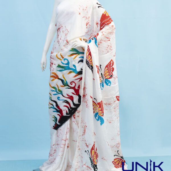 Handmade Silk Batik Saree - Java Batik Saree SL16