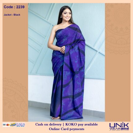 PURPLE COLOR SRI LANKAN HANDMADE COTTON BATIK SAREE 2239