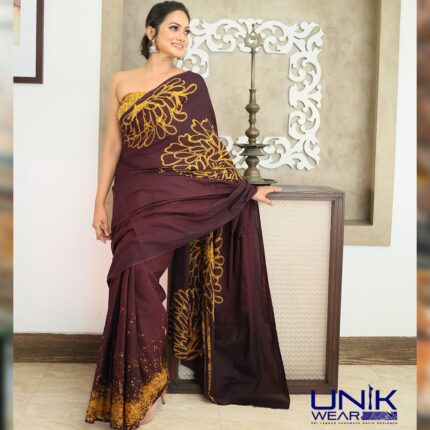 Sri Lankan handmade modern cotton batik saree 2329 SV