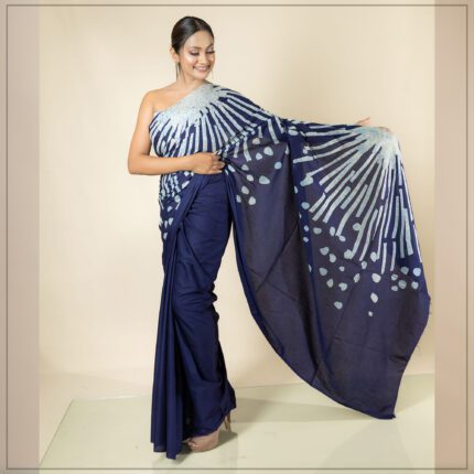 Sri Lankan handmade modern cotton batik saree 2344 SV