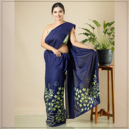 Sri Lankan handmade modern cotton batik saree 2347 SV