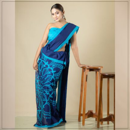 Sri Lankan handmade modern cotton batik saree 2348 SV