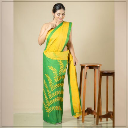 Sri Lankan handmade modern cotton batik saree 2349 SV