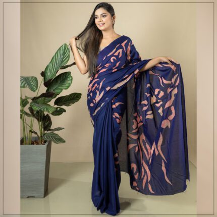 Sri Lankan handmade modern cotton batik saree 2352 SV