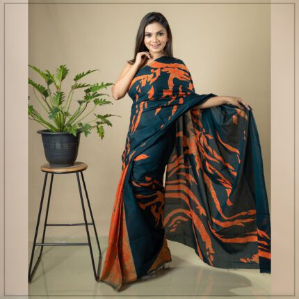 Sri Lankan handmade modern cotton batik saree 2353 SV