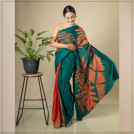 Sri Lankan handmade modern cotton batik saree 2354 SV