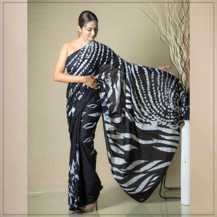 Sri Lankan handmade modern cotton batik saree 2356 LV