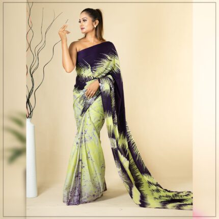 SRI LANKAN HANDMADE MODERN COTTON BATIK SAREE 2360 SV