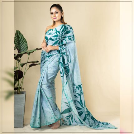 SRI LANKAN HANDMADE MODERN COTTON BATIK SAREE 2362 SV