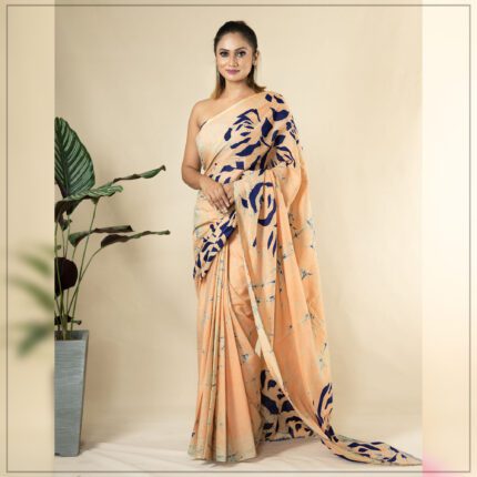 SRI LANKAN HANDMADE MODERN COTTON BATIK SAREE 2364 LV