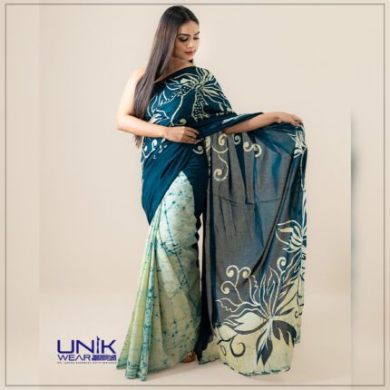 Sri Lankan handmade modern cotton batik saree 2369 SV