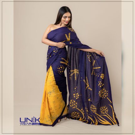 Sri Lankan handmade modern cotton batik saree 2372 LV