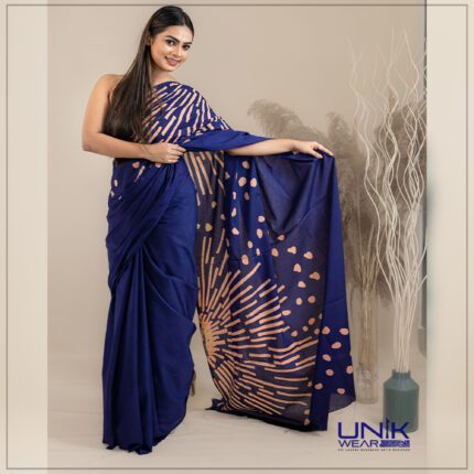 Sri Lankan handmade modern cotton batik saree 2373 LV