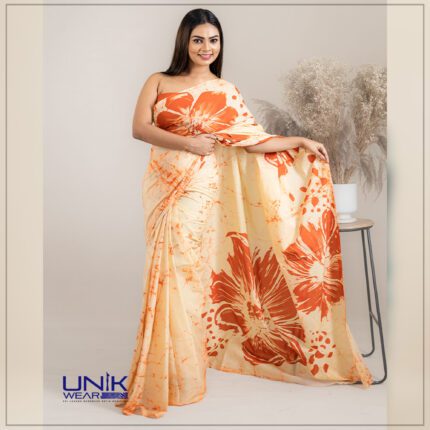 Sri Lankan handmade modern cotton batik saree 2375 NV