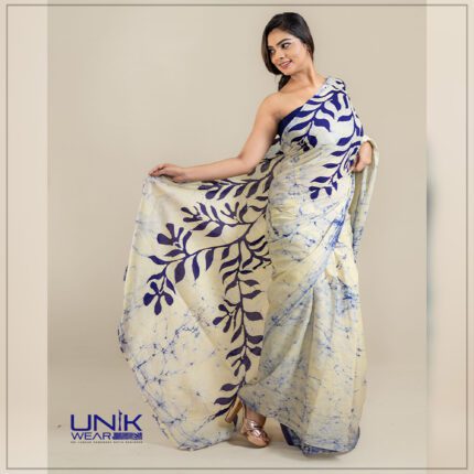 Sri Lankan handmade modern cotton batik saree 2382 SV