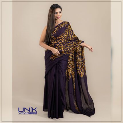 Sri Lankan handmade modern cotton batik saree 2383 LV