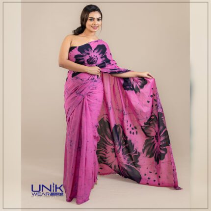 Sri Lankan handmade modern cotton batik saree 2384 LV