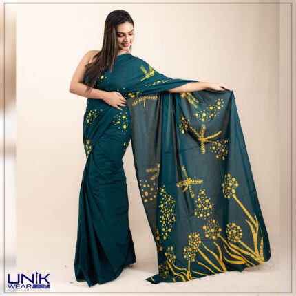 Sri Lankan handmade modern cotton batik saree 2386 LV