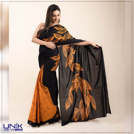 Sri Lankan handmade modern cotton batik saree 2387 SV