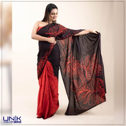 Sri Lankan handmade modern cotton batik saree 2390 LV