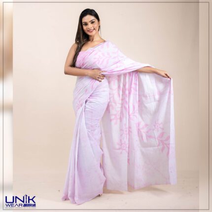 Sri Lankan handmade modern cotton batik saree 2393 LV