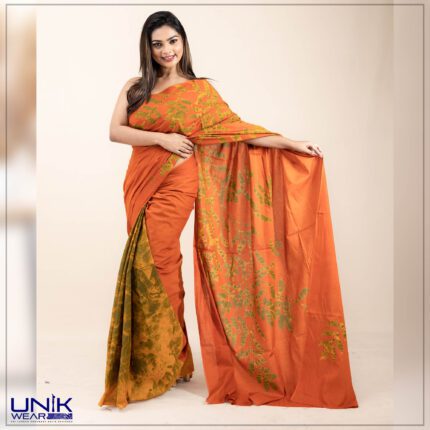 Sri Lankan handmade modern cotton batik saree 2395 SV