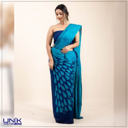 Sri Lankan handmade modern cotton batik saree 2398 LV
