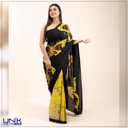 Modern Handcrafted Batik Saree E038