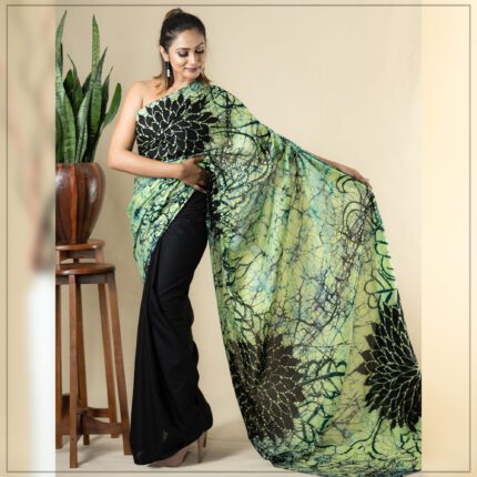 Modern Handcrafted Batik Saree E025