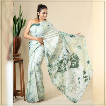 Modern Handcrafted Batik Saree E026