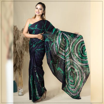 Modern Handcrafted Batik Saree E028