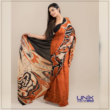 Modern Handcrafted Batik Saree E033
