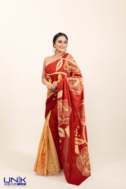 Sri Lankan handmade modern cotton batik saree 23101 LV