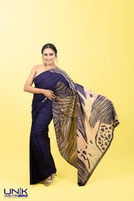 Sri Lankan handmade modern cotton batik saree 23104 SV