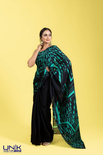 Sri Lankan handmade modern cotton batik saree 23106 SV