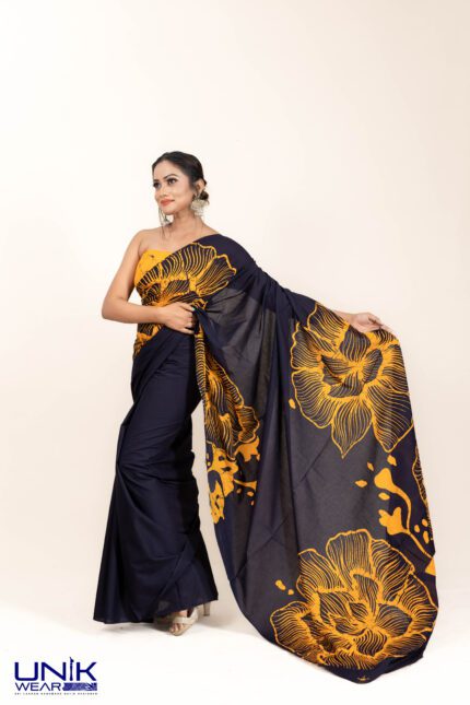 Sri Lankan handmade modern cotton batik saree 23107 SV