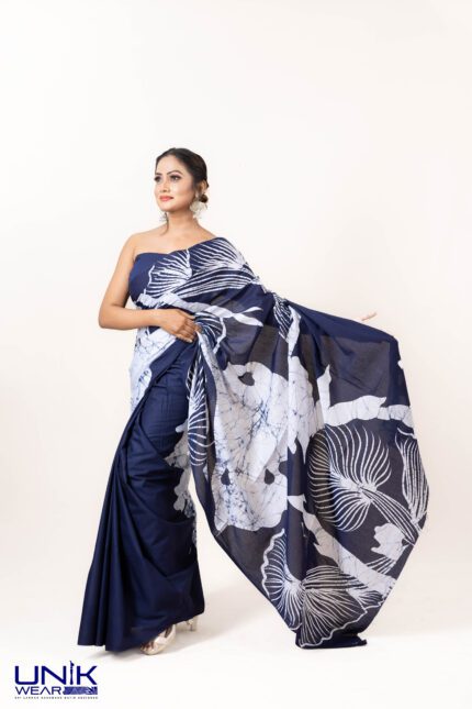 Sri Lankan handmade modern cotton batik saree 23108 SV