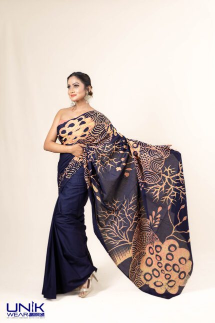 Sri Lankan handmade modern cotton batik saree 23109 LV
