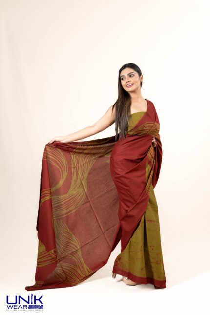 Sri Lankan handmade modern cotton batik saree 23110 LV