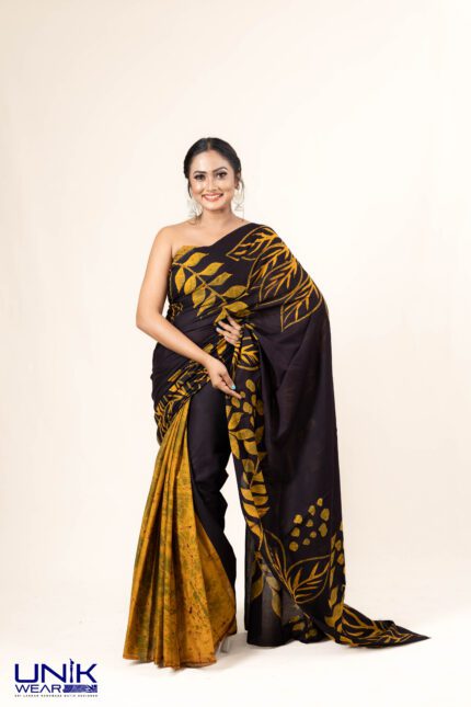 Sri Lankan handmade modern cotton batik saree 23111 LV