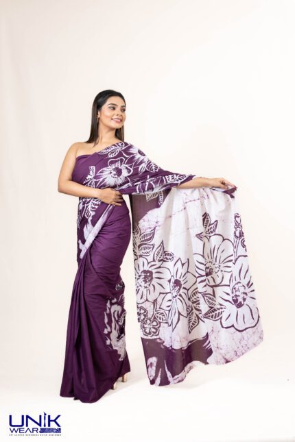 Sri Lankan handmade modern cotton batik saree 23114 LV