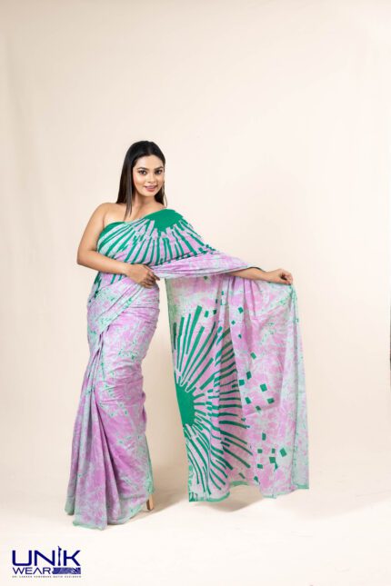 Sri Lankan handmade modern cotton batik saree 23120 SV