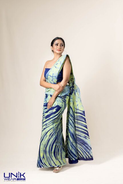 Sri Lankan handmade modern cotton batik saree 23123 SV