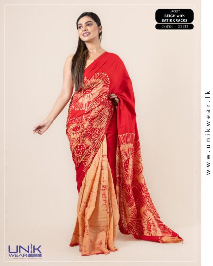 Sri Lankan handmade modern cotton batik saree 23132 SV