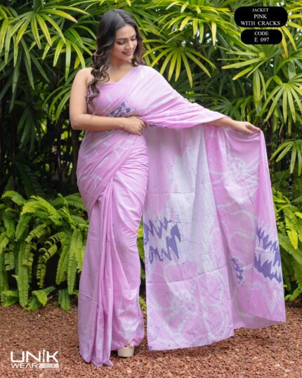 Sri Lankan handmade modern premium cotton batik saree E097