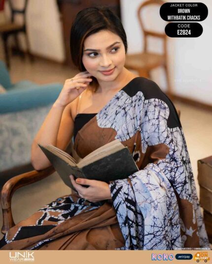 Modern Handcrafted Batik Saree E2824
