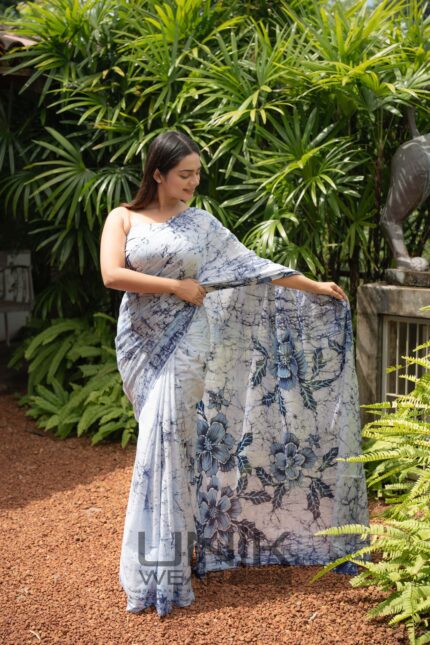 Modern Handcrafted Batik Saree E4424