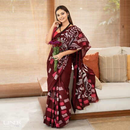 Modern Handcrafted Batik Saree  E2525